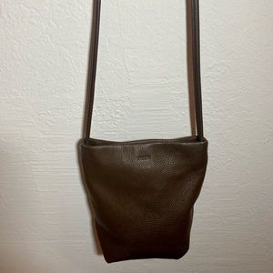 Brown leather BAGGU crossbody bag